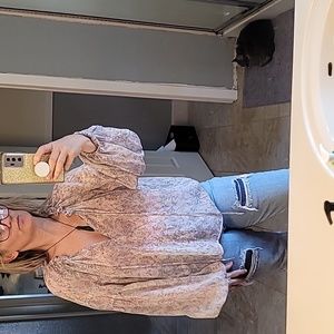 STUNNING SHEER SNAKESKIN PEASANT TOP